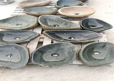 Porcellana Dimensione su misura materiale verde variabile di pietra naturale all'aperto del calcolo del ciottolo del lavandino fornitore