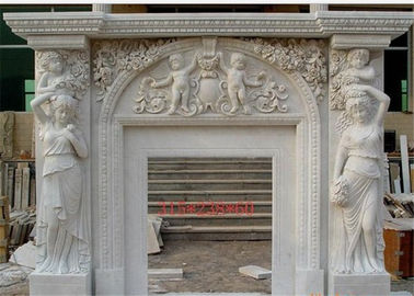 Porcellana Bordi di marmo indipendenti meticolosi del camino con la scultura di angelo fornitore